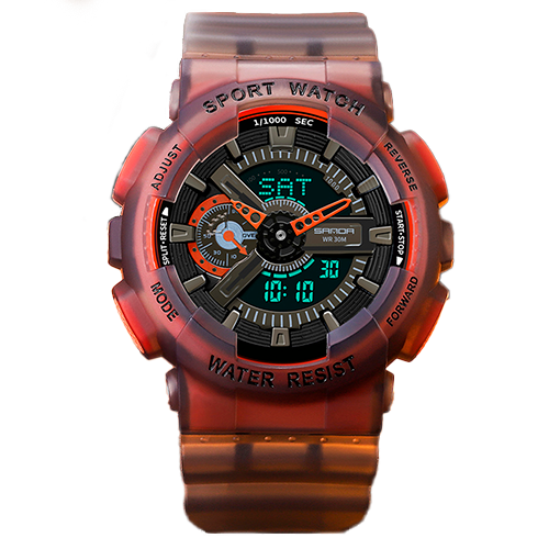 RELOJ SANDA ORIGINAL - DEPORTIVO - GRIS  NARANJA | SAN-57