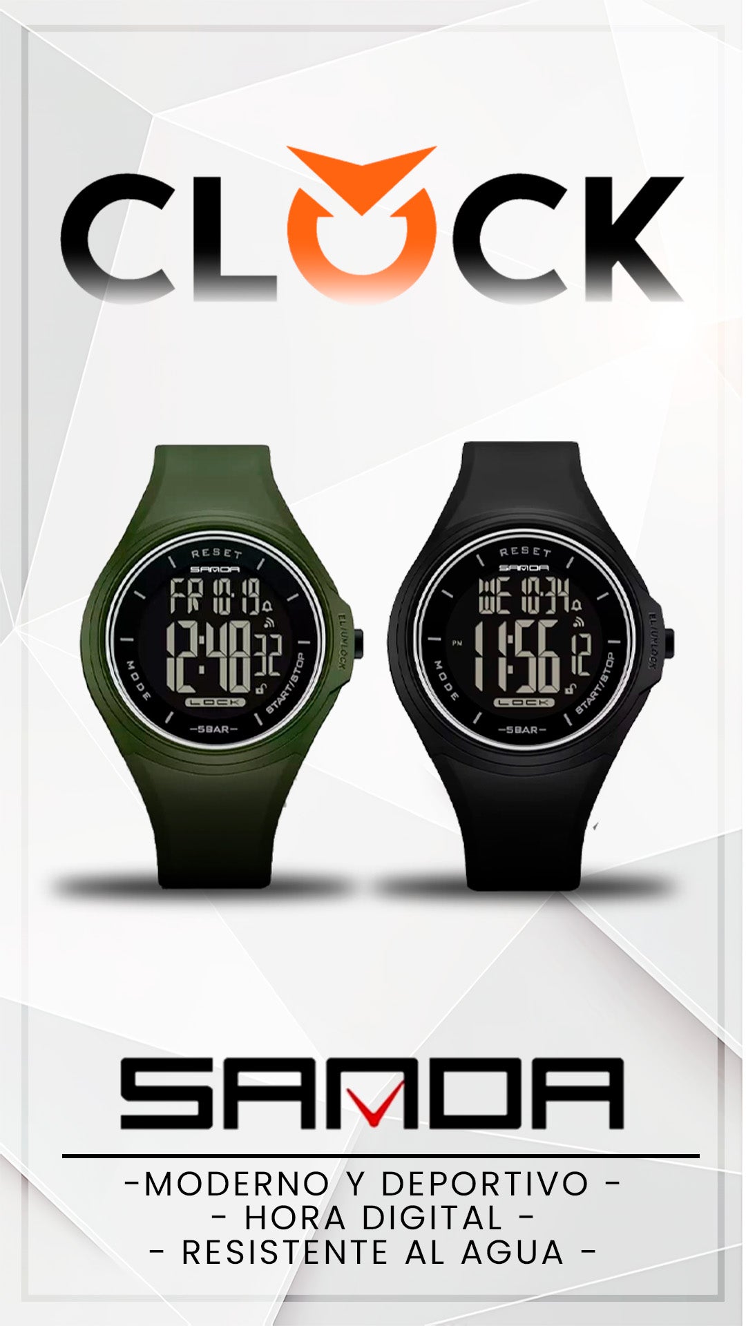 RELOJ SANDA ORIGINAL DEPORTIVO NEGRO Y VERDE 2131 | SAN-76 - SAN-77