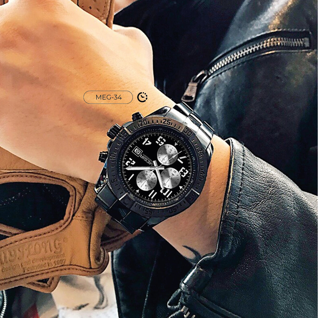RELOJ MEGIR ORIGINAL NEGRO  4220 | SKU: MEG-34