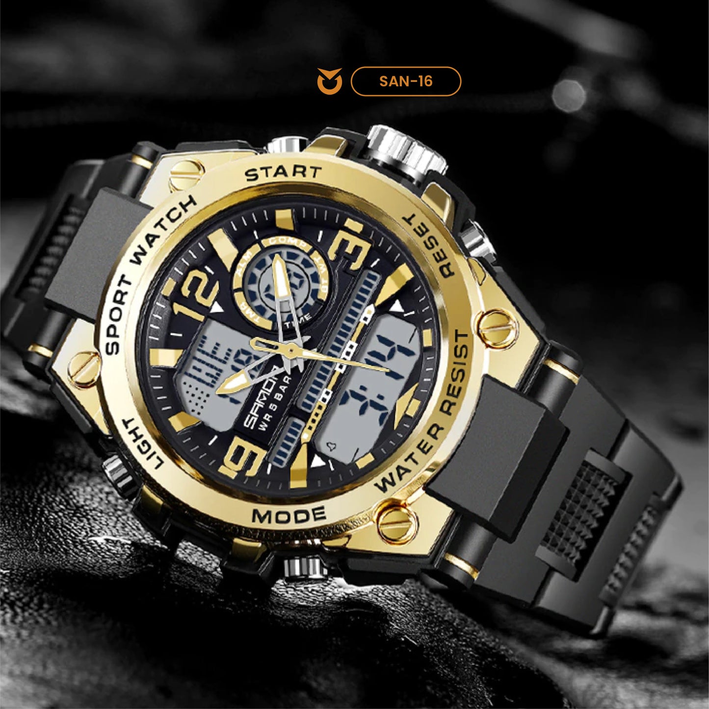 RELOJ SANDA ORIGINAL - NEGRO 6024 | SAN-14 | SAN-15 | SAN-128