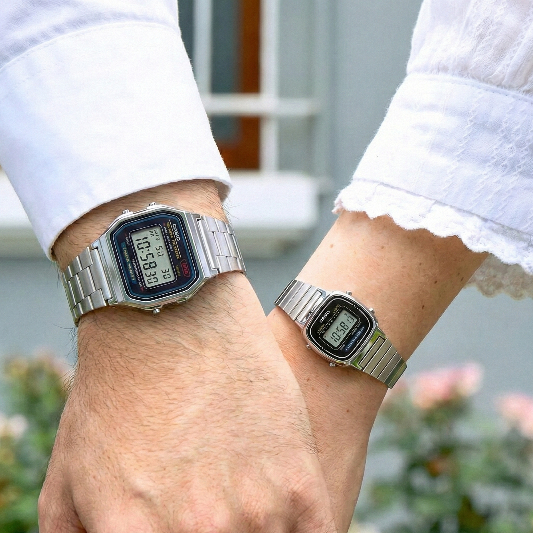 A159W / LA-670 | RELOJ CASIO DE ACERO PARA PAREJA | SKU: CAS-45/CAS-143