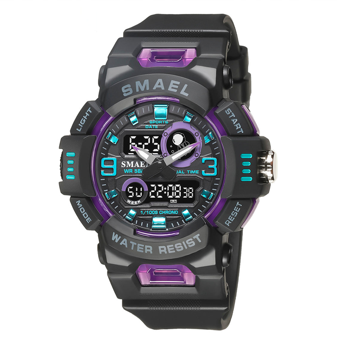 RELOJ SMAEL HOMBRE 8063 MORADO ACUATICO NEGRO | SAM-18