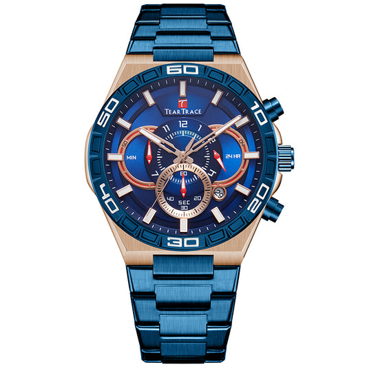 RELOJ TEARTRACE TT6037 ORIGINAL - DORADO Y AZUL | TEA-17, TEA-19