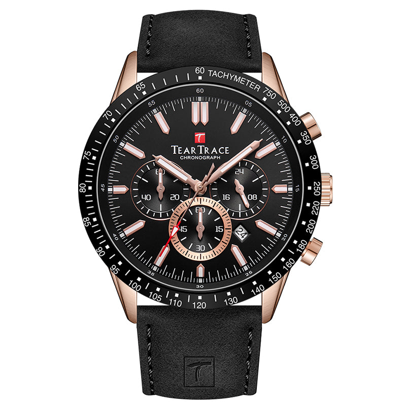 Reloj de Correa de Cuero
Movimiento de cuarzo 
Tear Trace 6040
Para hombre
