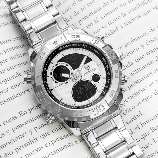 RELOJ TEMEIS ORIGINAL - CASUAL BLANCO PLATEADO NEGRO DORADO 3206 | TEM-22, TEM-23, TEM-24, TEM-25