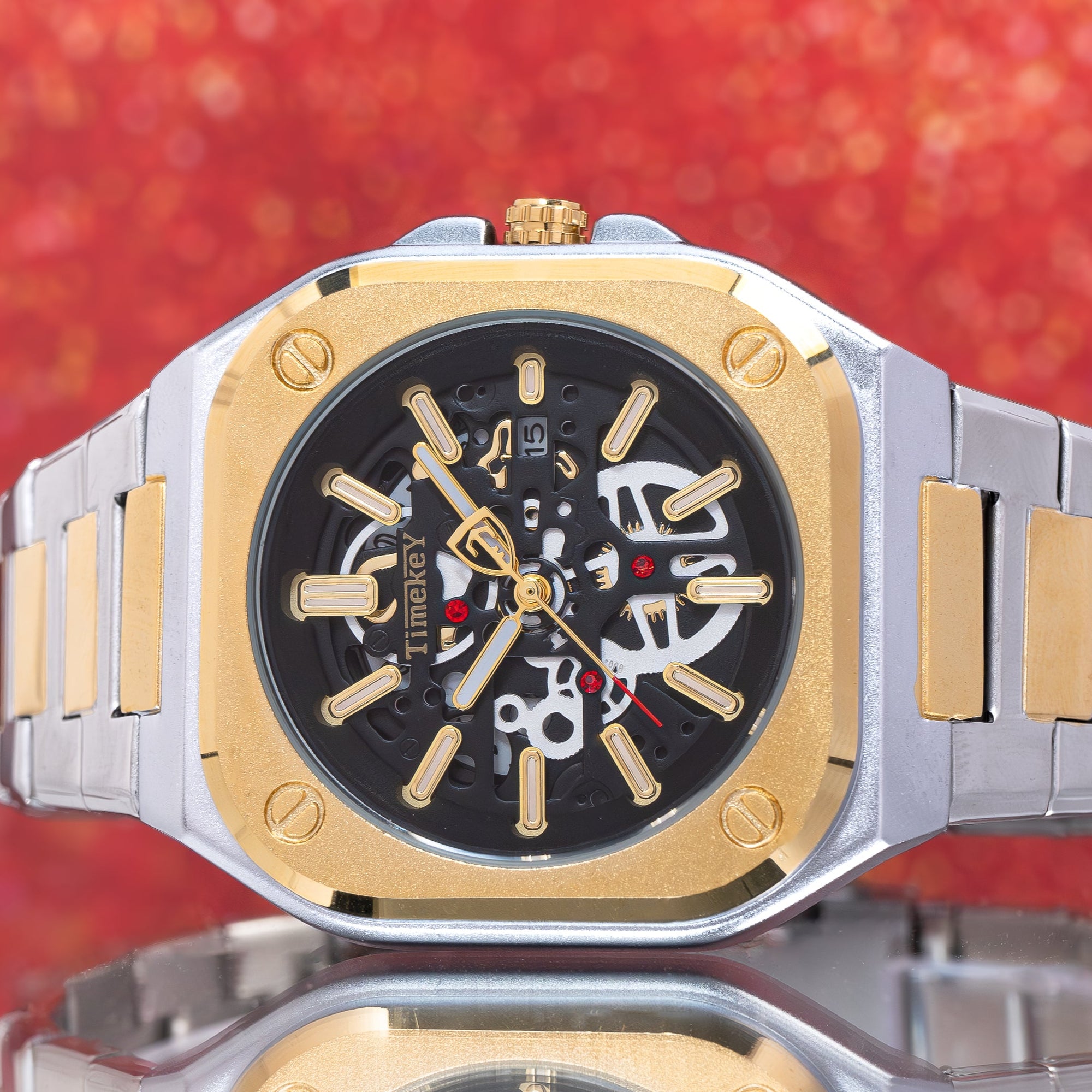 RELOJ TIMEKEY 3060 ORIGINAL ELEGANTE DORADO, PLATEADO Y NEGRO | TIM-6, TIM-7, TIM-8
