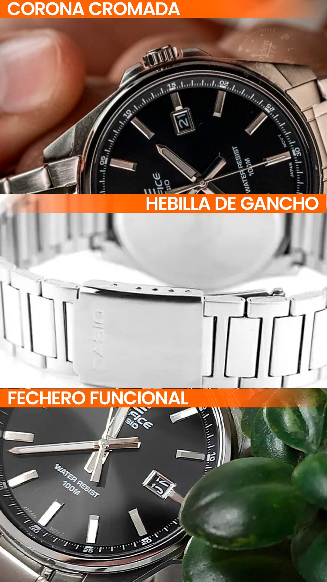 EFV-150D-1AVUDF | RELOJ EDIFICE ORIGINAL PLATEADO NEGRO | SKU: EDI-OG-11