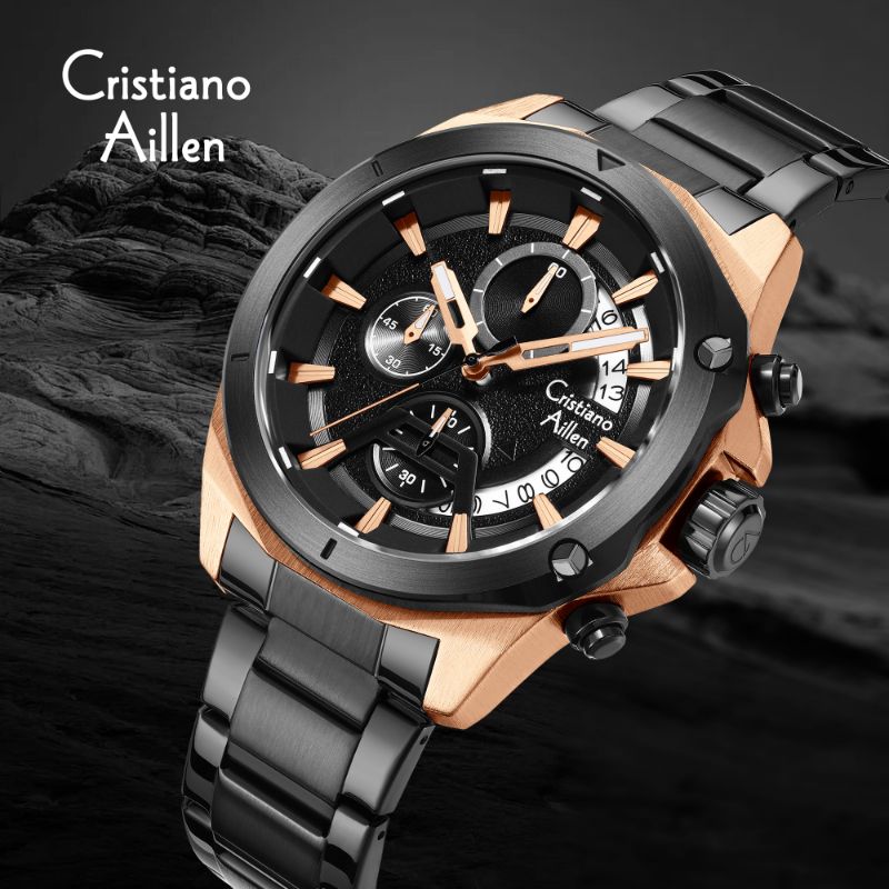 RELOJ CRISTIANO AILLEN 8896 ORIGINAL - PLATEADO AZUL NEGRO Y DORADO | CRI-1, CRI-2, CRI-3, CRI-4