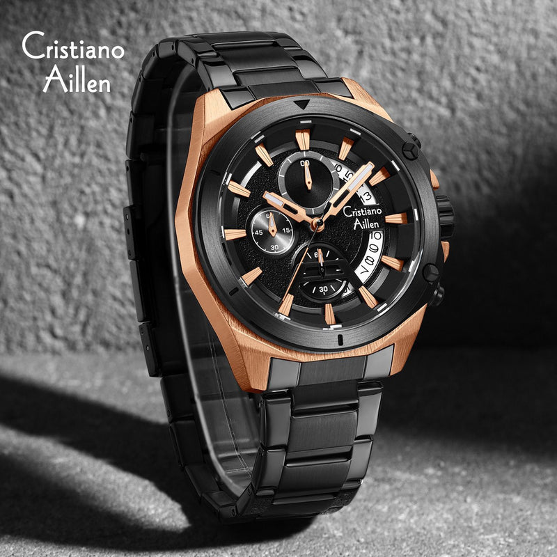 RELOJ CRISTIANO AILLEN 8896 ORIGINAL - PLATEADO AZUL NEGRO Y DORADO | CRI-1, CRI-2, CRI-3, CRI-4