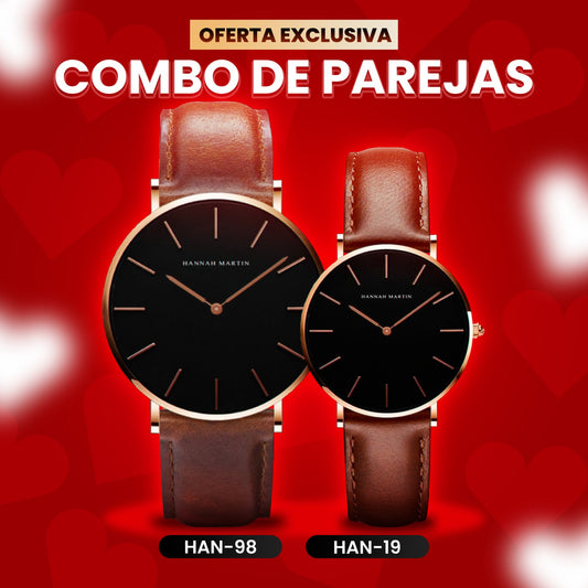 RELOJ PARA PAREJA: "CLASSIC LEATHER" | SKU: HAN-98 / HAN-19