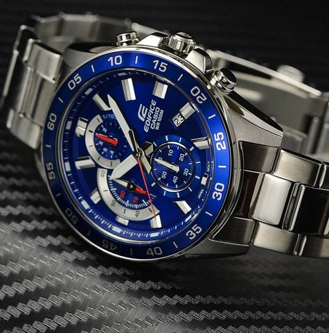 EFV-550D | RELOJ CASIO EDIFICE ORIGINAL ACERO NEGRO AZUL BLANCO | EDI-OG-3, EDI-OG-59, EDI-OG-60