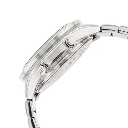 Vista lateral del reloj Casio Edifice EFV-C100D-2AV para hombre con correa de acero inoxidable