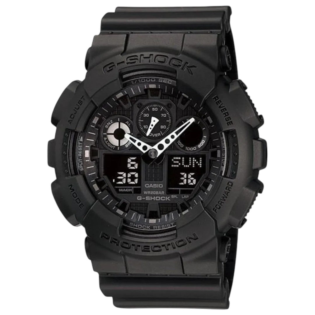 Reloj Casio G-Shock GA-100 negro para hombre con diseño analógico digital