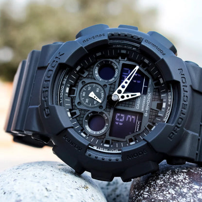Reloj Casio G-Shock GA-100 negro para hombre con estilo deportivo y resistente