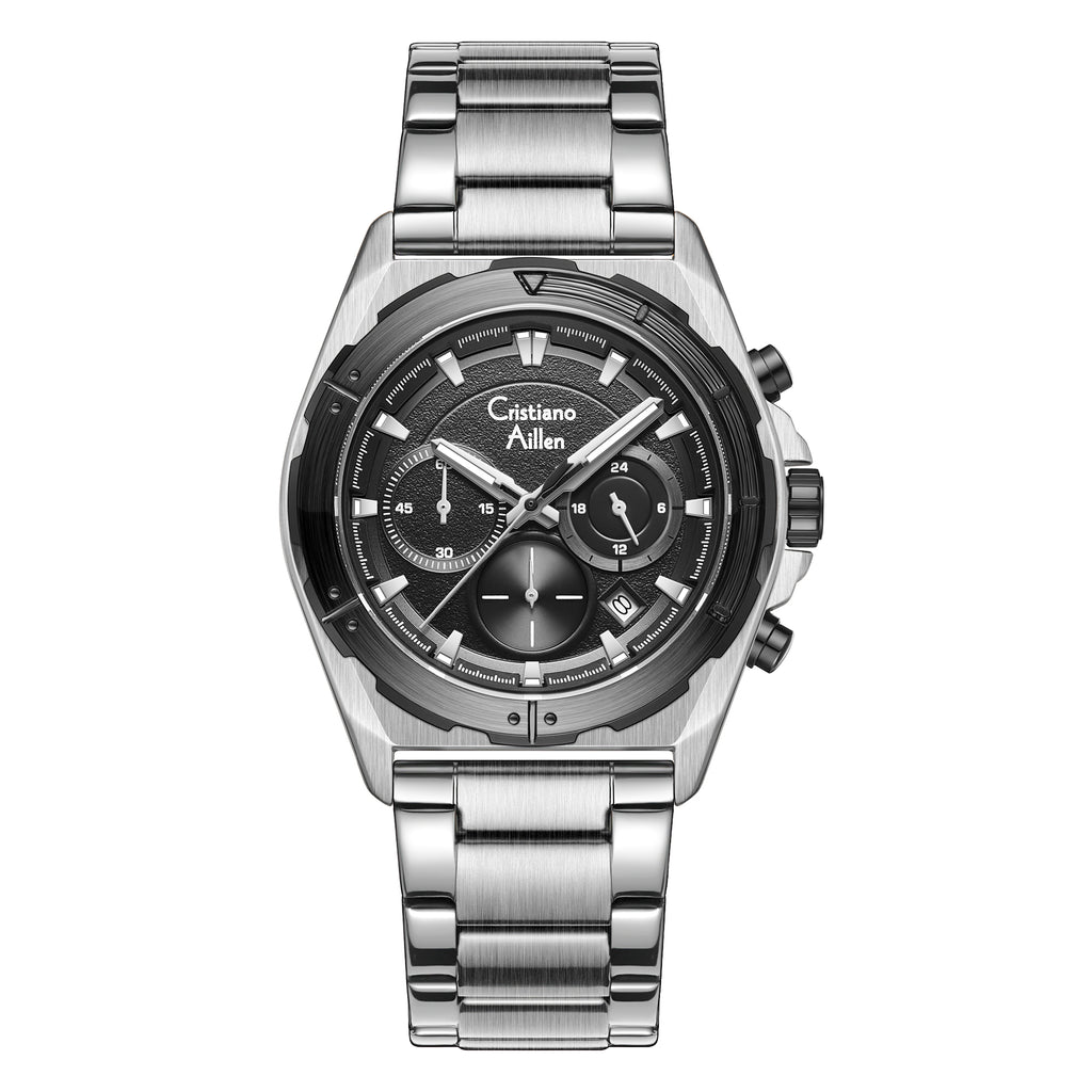 RELOJ CRISTIANO AILLEN ORIGINAL - CASUAL PLATEADO AZUL NEGRO 8901  | CRI-5, CRI-6, CRI-7