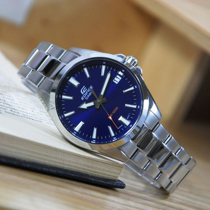 EFV-100 | RELOJ CASIO EDIFICE ORIGINAL ACERO NEGRO AZUL | EDI-OG-53, EDI-OG-54