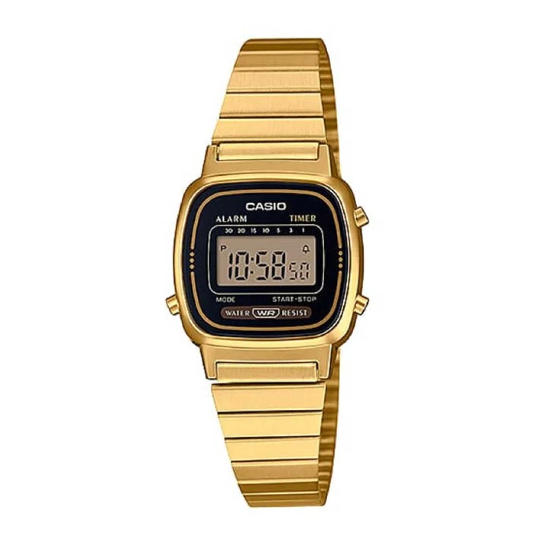 LA670 | RELOJ CASIO ORIGINAL DE ACERO DORADO PLATEADO DIGITAL | CAS-271, CAS-215, CAS-45, CAS-216