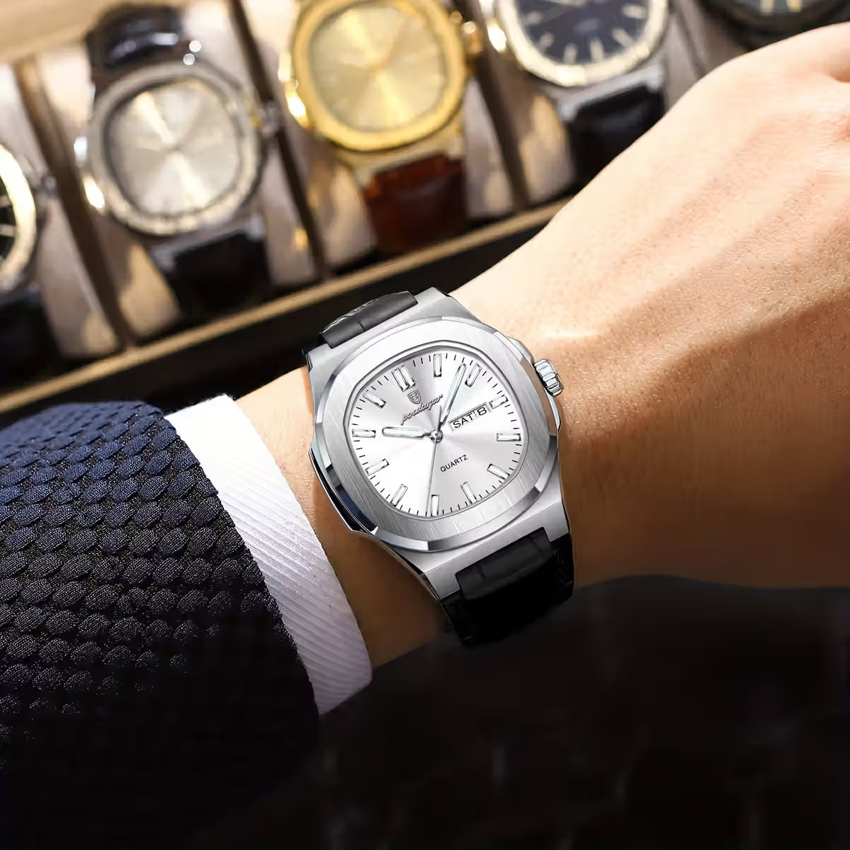 853 | RELOJ CASUAL POEDAGAR ORIGINAL PLATEADO/NEGRO
