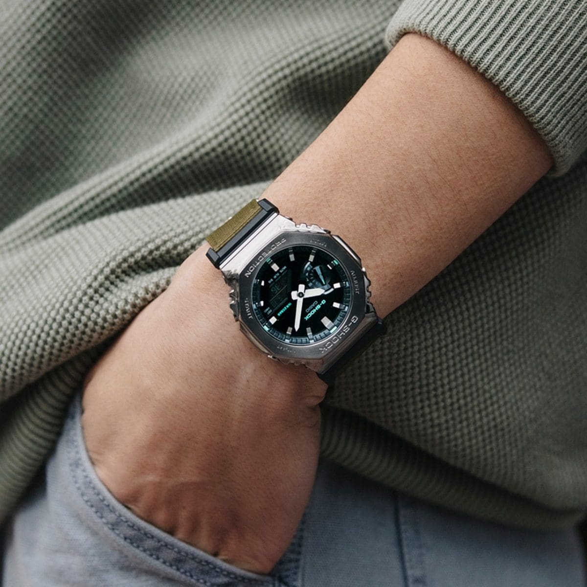 RELOJ G-SHOCK NEGRO - VERDE - BEIGE | G-S-307 | G-S-308 | G-S-327