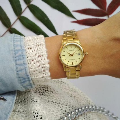 LTP-V002 | RELOJES CASIO ORIGINAL DE ACERO DORADO/PLATEADO