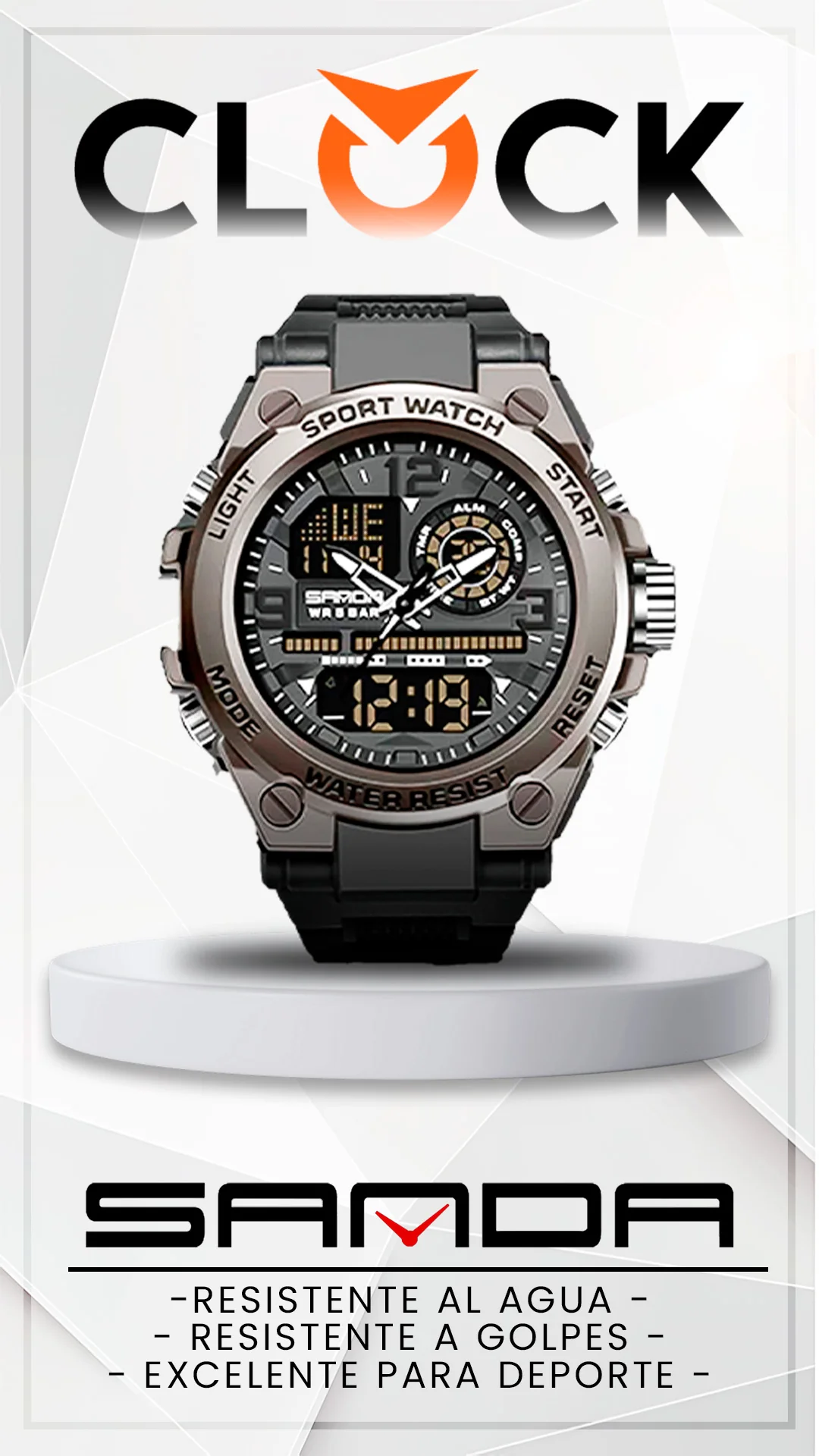 RELOJ SANDA ORIGINAL - NEGRO 6024 | SAN-14 | SAN-15 | SAN-128