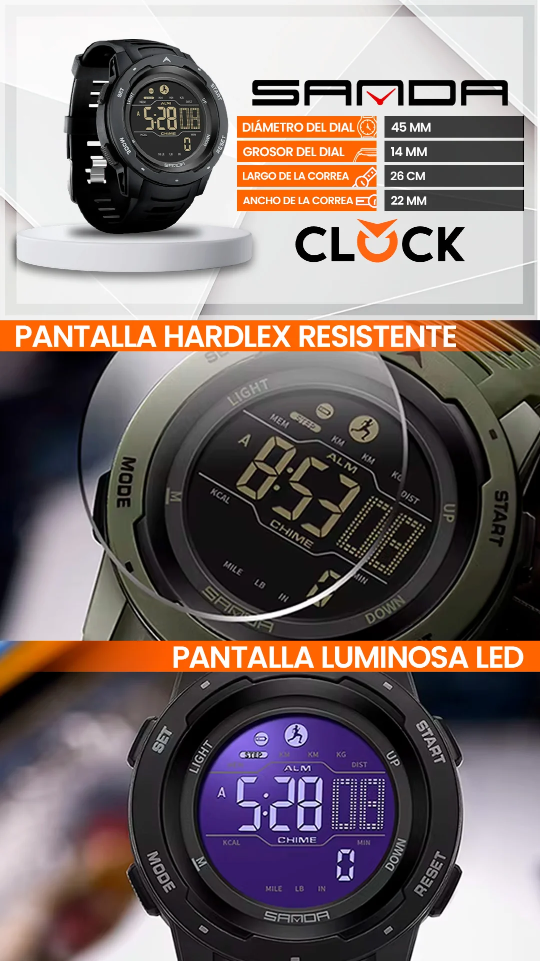 RELOJ SANDA ORIGINAL - DEPORTIVO 2145 | SAN-88 - SAN-89 - SAN-90 - SAN-91 - SAN-131