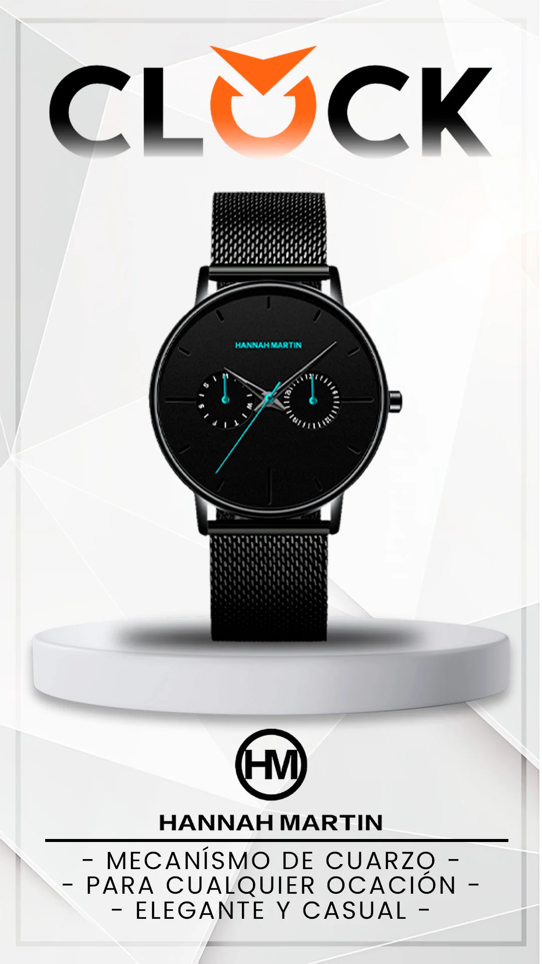 RELOJ ORIGINAL HANNAH MARTIN 150 ELEGANTE Y CASUAL - NEGRO, PLATEADO , GRIS, BLANCO Y MARRON | HAN-73 | HAN-74 | HAN-75 | HAN-76 | HAN-77 | HAN-78