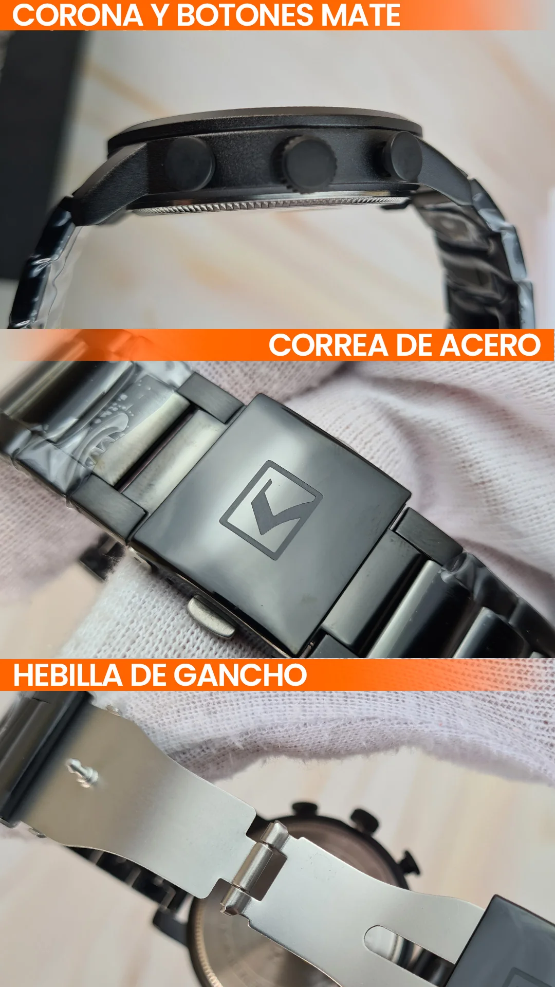 RELOJ CURREN ORIGINAL ELEGANTE NEGRO Y AZUL CON BRONCE | CUR-95