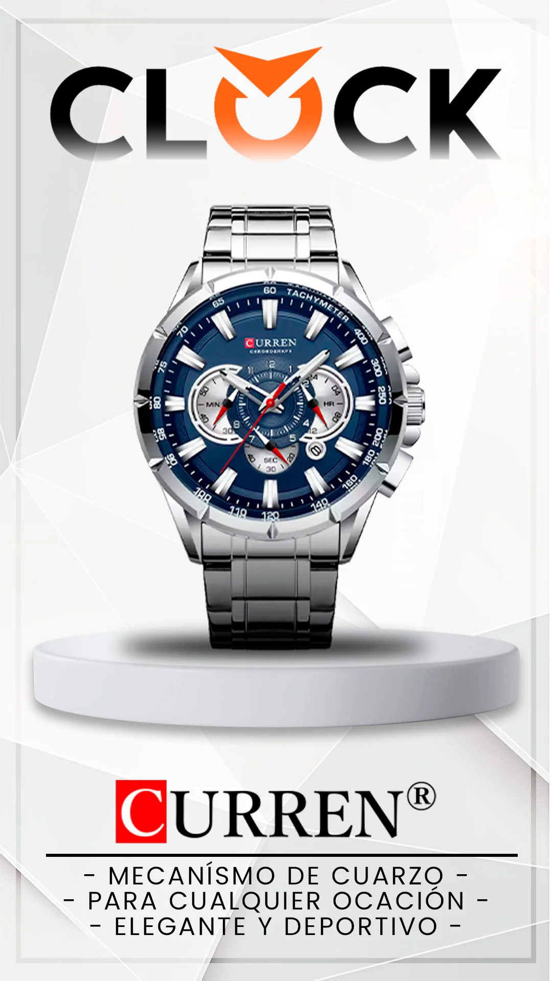 RELOJ CURREN ORIGINAL - ELEGANTE - NEGRO - PLATEADO - AZUL 8363 | CUR-31 I CUR-32 I CUR-33 I CUR-75