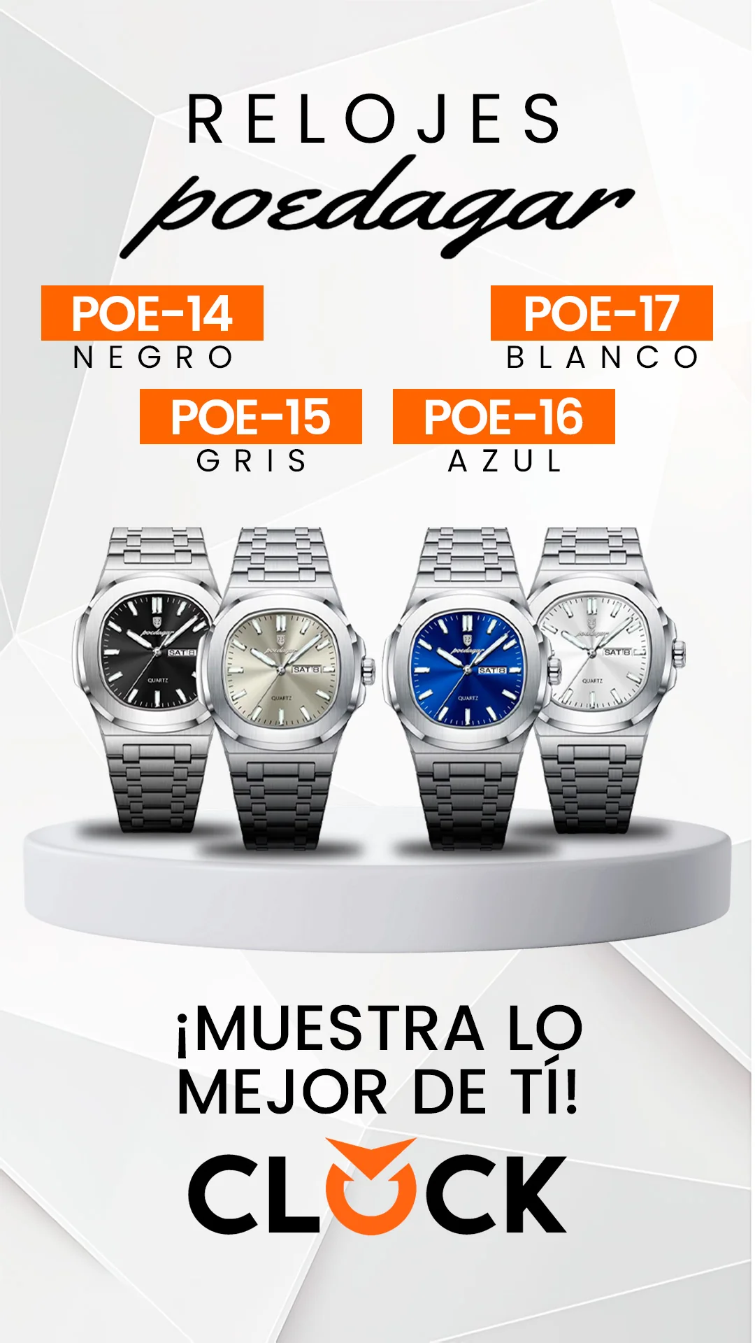 RELOJ POEDAGAR ORIGINAL - ELEGANTE | POE-14, POE-15, POE-16, POE-17, POE-65