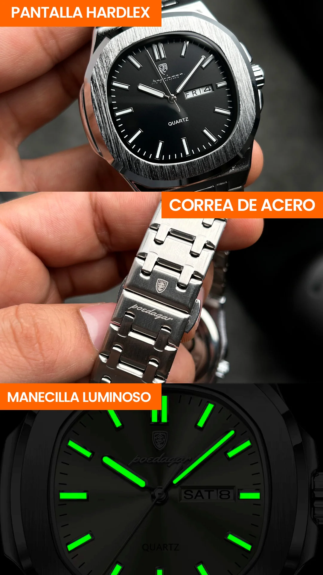 RELOJ POEDAGAR ORIGINAL - ELEGANTE | POE-14, POE-15, POE-16, POE-17, POE-65