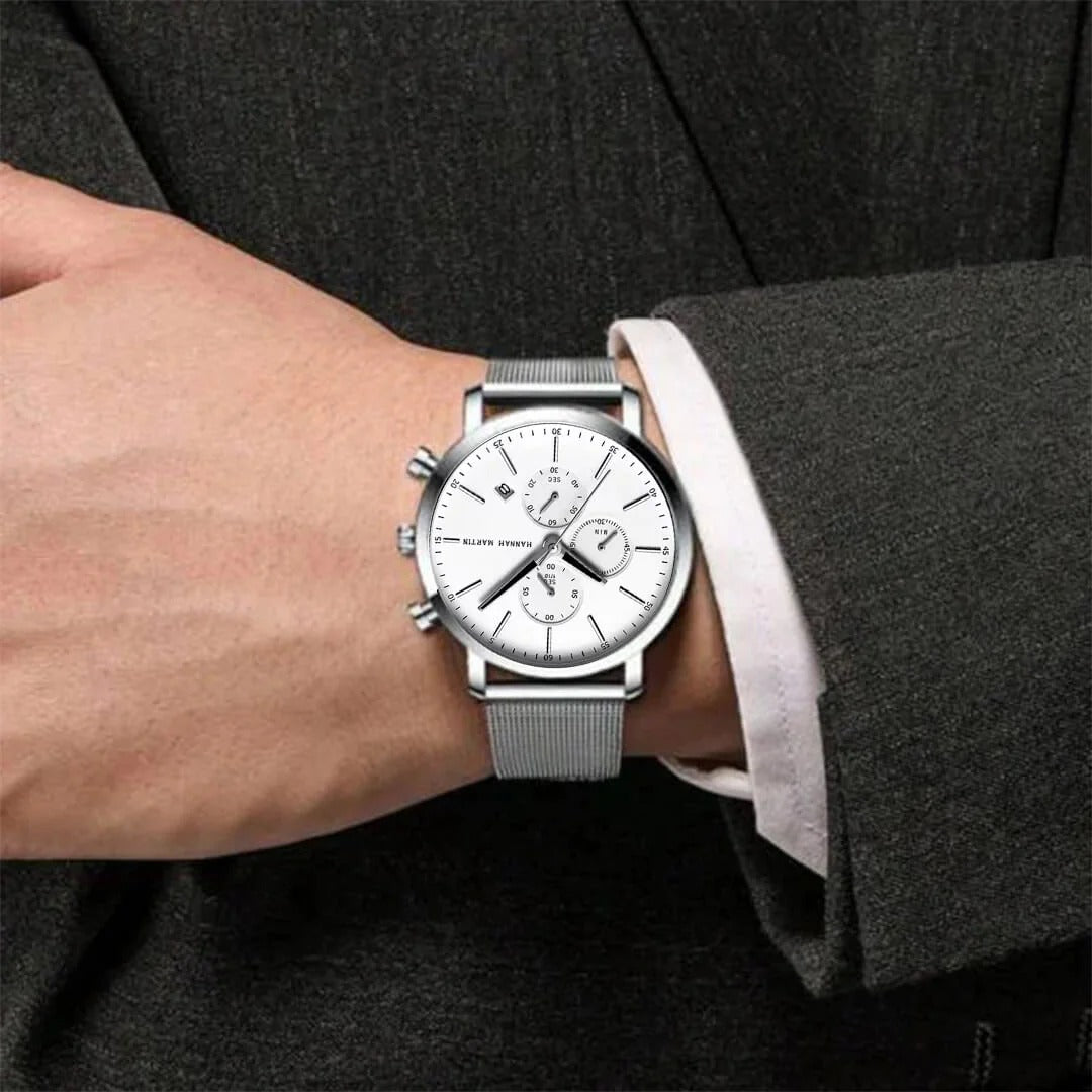 RELOJ ORIGINAL HANNAH MARTIN - CASUAL Y ELEGANTE - PLATEADO | HAN - 102