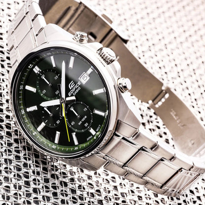 EFV-610 | RELOJ CASIO EDIFICE ORIGINAL ACERO NEGRO AZUL | EDI-OG-65, EDI-OG-66