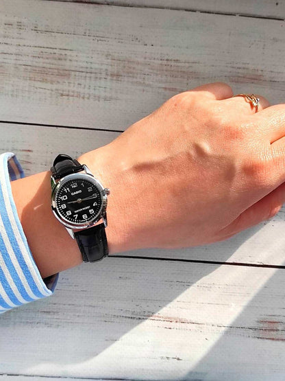 RELOJ CASIO DE CUERO PARA PAREJA DE COLOR NEGRO | CAS-40, CAS-229
