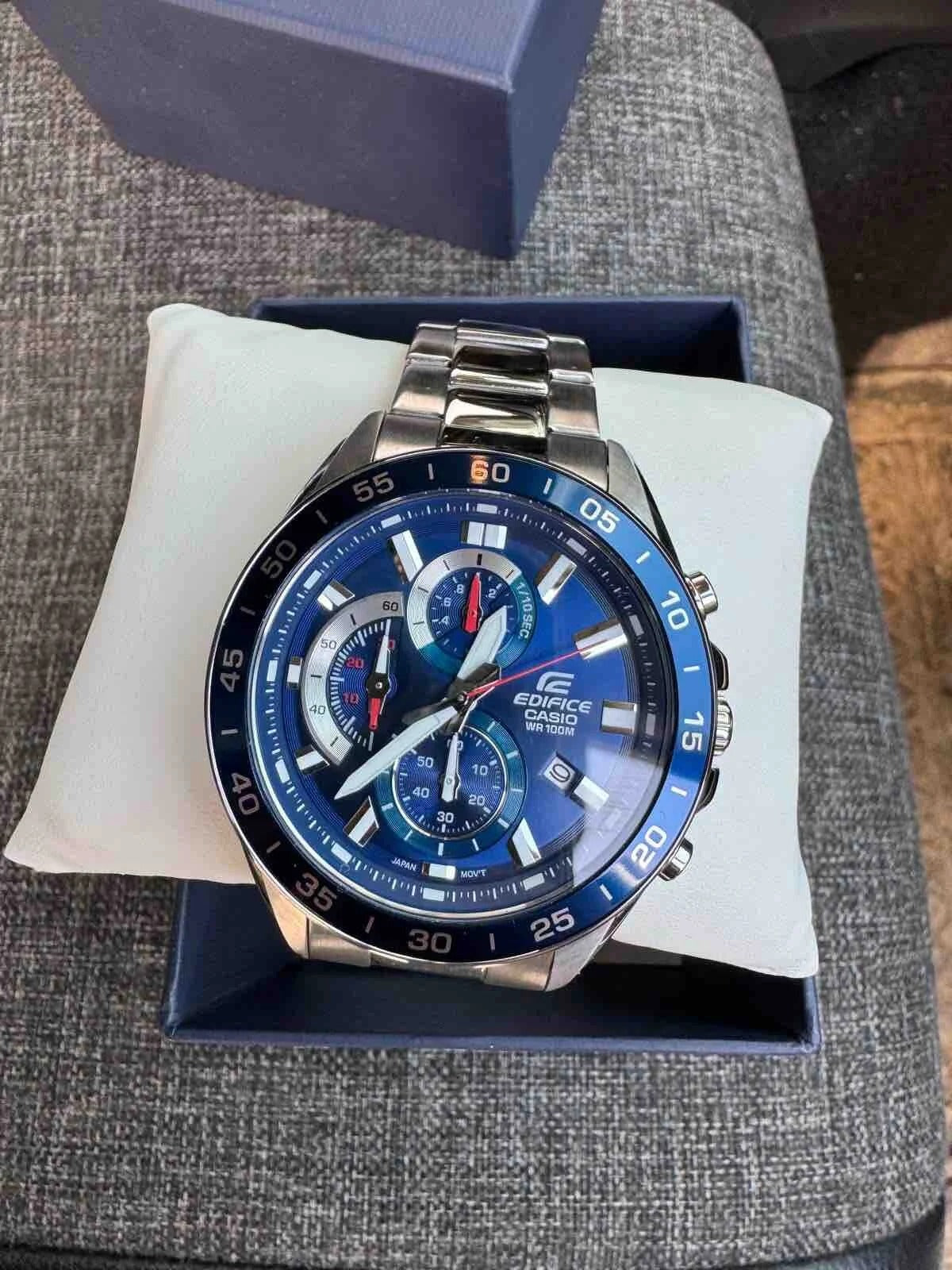 EFV-550D | RELOJ CASIO EDIFICE ORIGINAL ACERO NEGRO AZUL BLANCO | EDI-OG-3, EDI-OG-59, EDI-OG-60