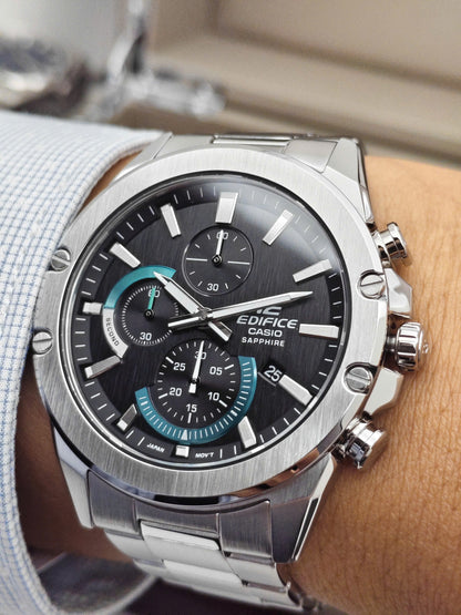 EFR-S567 | RELOJ CASIO EDIFICE ORIGINAL ACERO PLATEADO AZUL NEGRO | EDI-OG-50, EDI-OG-51, EDI-OG-52