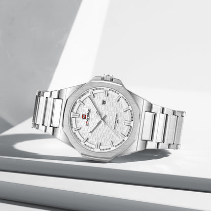 RELOJ ORIGINAL NAVIFORCE - ELEGANTE Y CASUAL - PLATEADO | NAV-156