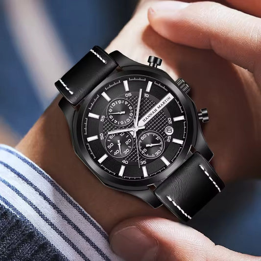 RELOJ ORIGINAL HANNAH MARTIN HM-1432 - ELEGANTE Y CASUAL NEGRO | HAN-118