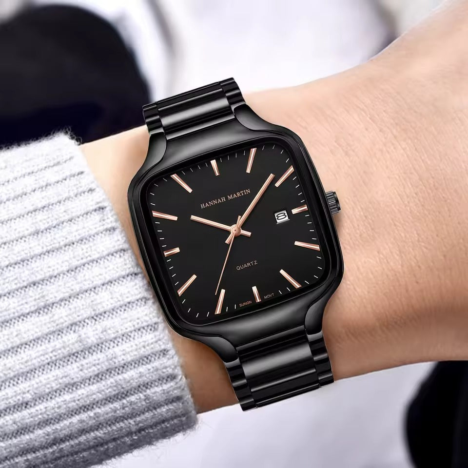 RELOJ ORIGINAL HANNAH MARTIN ELEGANTE Y CASUAL - NEGRO | HAN-114