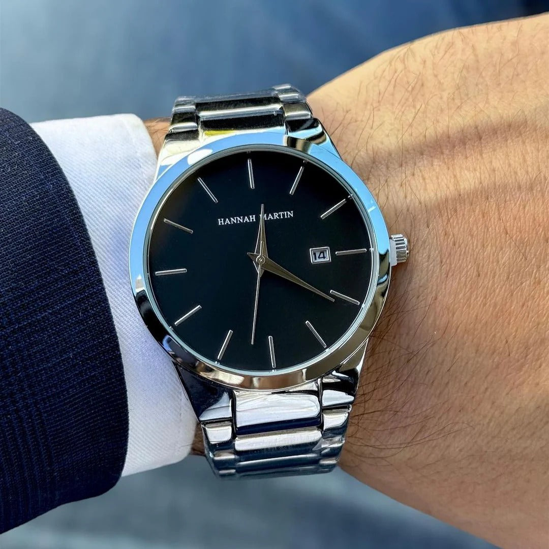 RELOJ HANNAH MARTIN ORIGINAL ELEGANTE PLATEADO| HAN-104