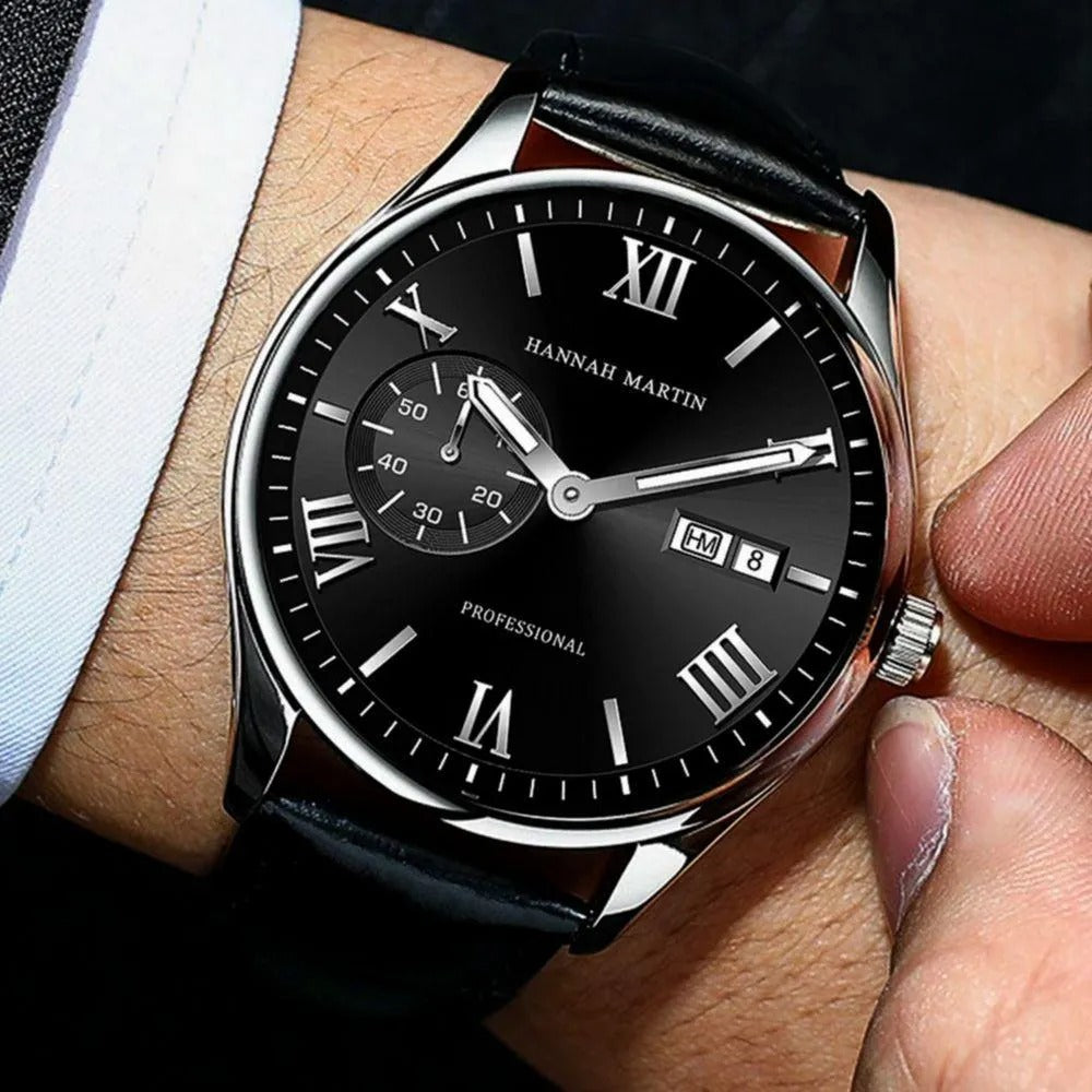 RELOJ ORIGINAL HANNAH MARTIN HM-1233 ELEGANTE Y CASUAL NEGRO | HAN-120, HAN-121