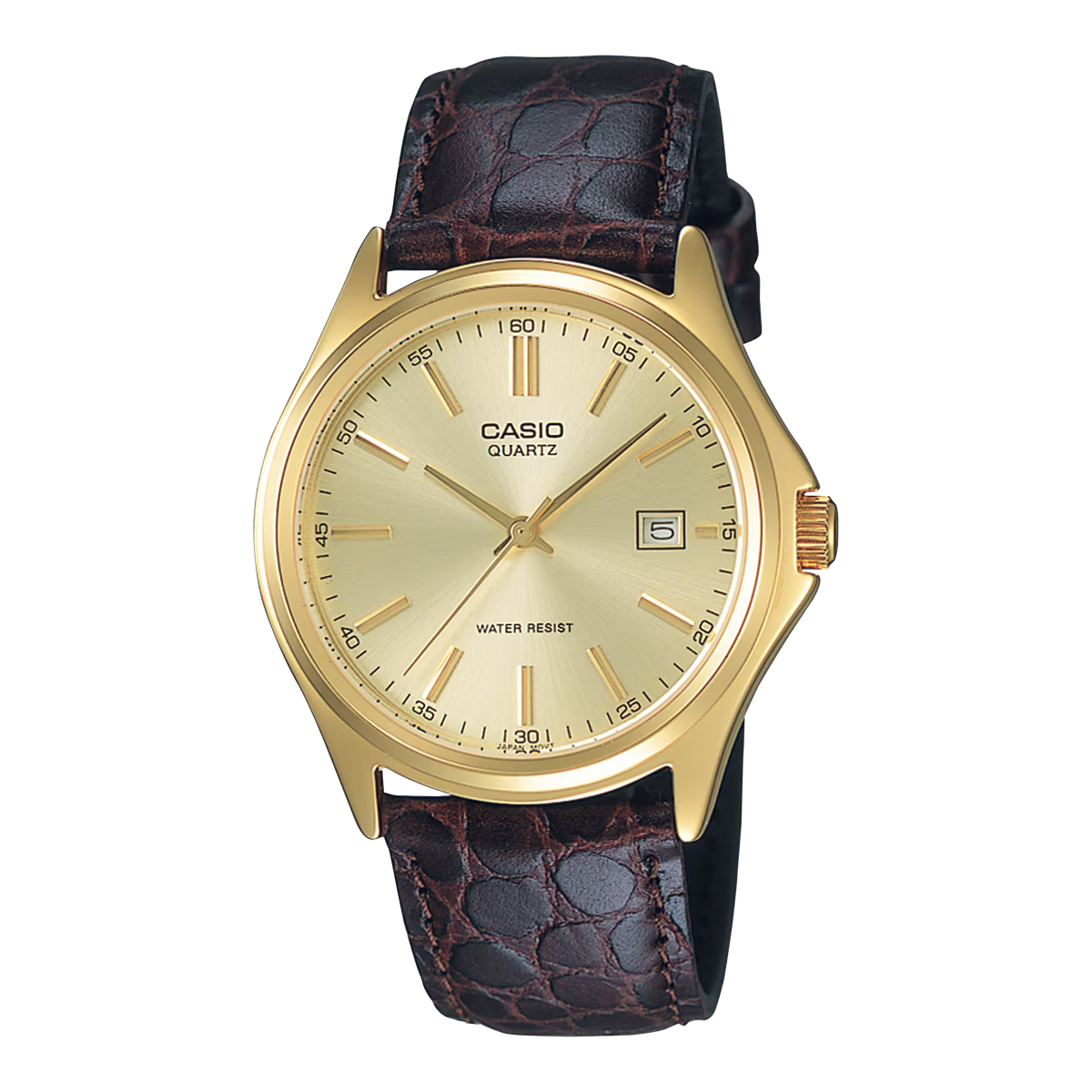 MTP-1183 | RELOJ CASIO ORIGINAL DE CUERO DORADO/NEGRO