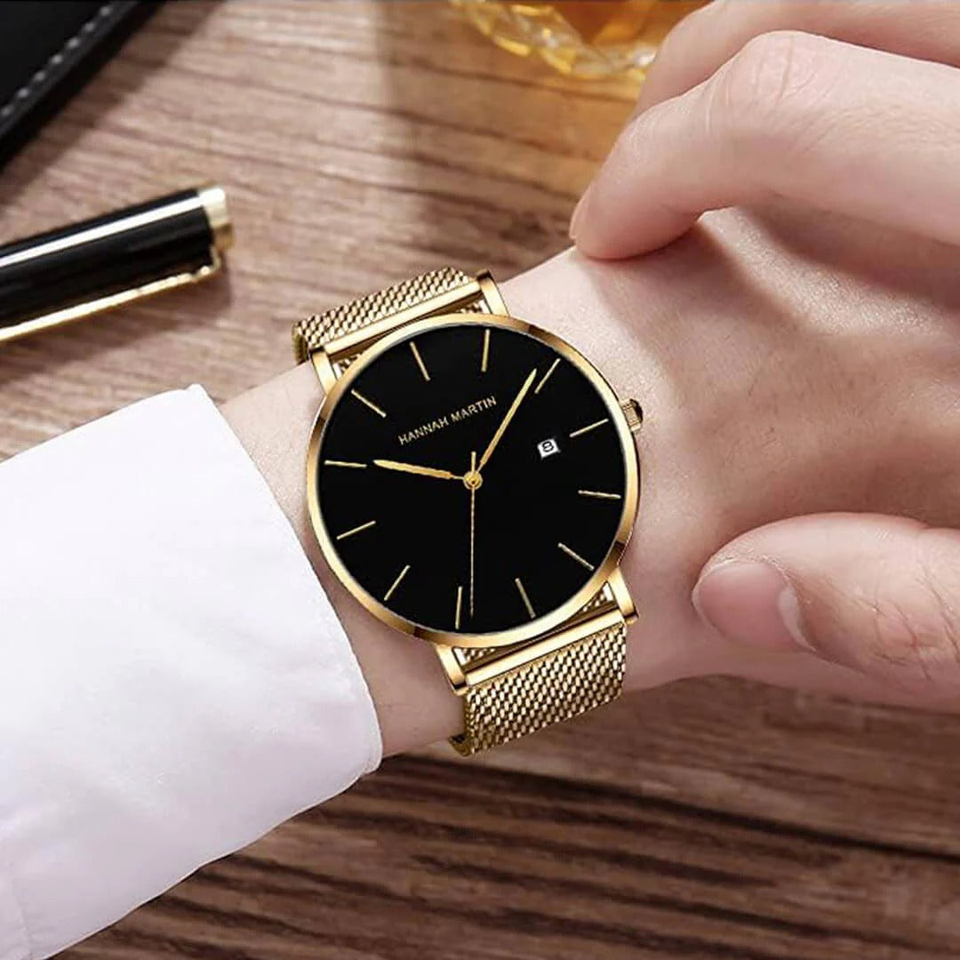 RELOJ ORIGINAL HANNAH MARTIN ELEGANTE Y CASUAL - DORADO | HAN-151