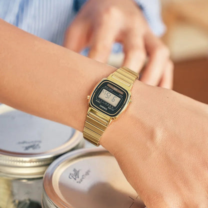 LA670 | RELOJ CASIO ORIGINAL DE ACERO DORADO PLATEADO DIGITAL | CAS-271, CAS-215, CAS-45, CAS-216