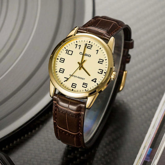 MTP-V001 | RELOJ CASIO ORIGINAL DE CUERO MARRÓN CUARZO | CAS-275, CAS-228, CAS-229, CAS-230, CAS-3