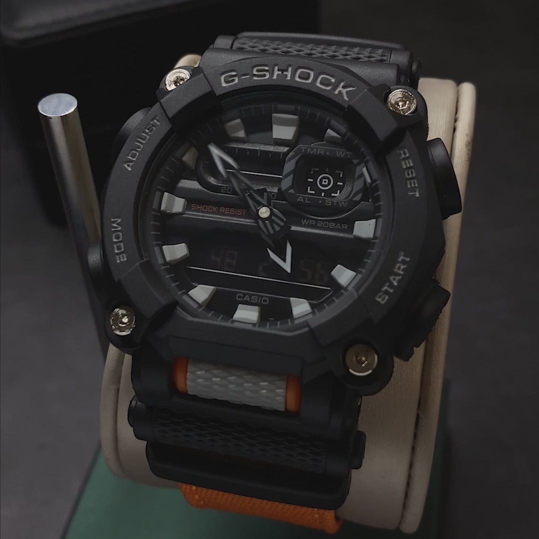 RELOJ G-SHOCK ARMY BLACK - GA-900 - DEPORTIVO CASUAL - BLANCO - NEGRO - DORADO -NEGRO ANARANJADO-11