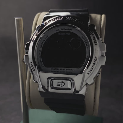 RELOJ SANDA BEZEL PLATEADO ESTILO G-SHOCK | SAN-93