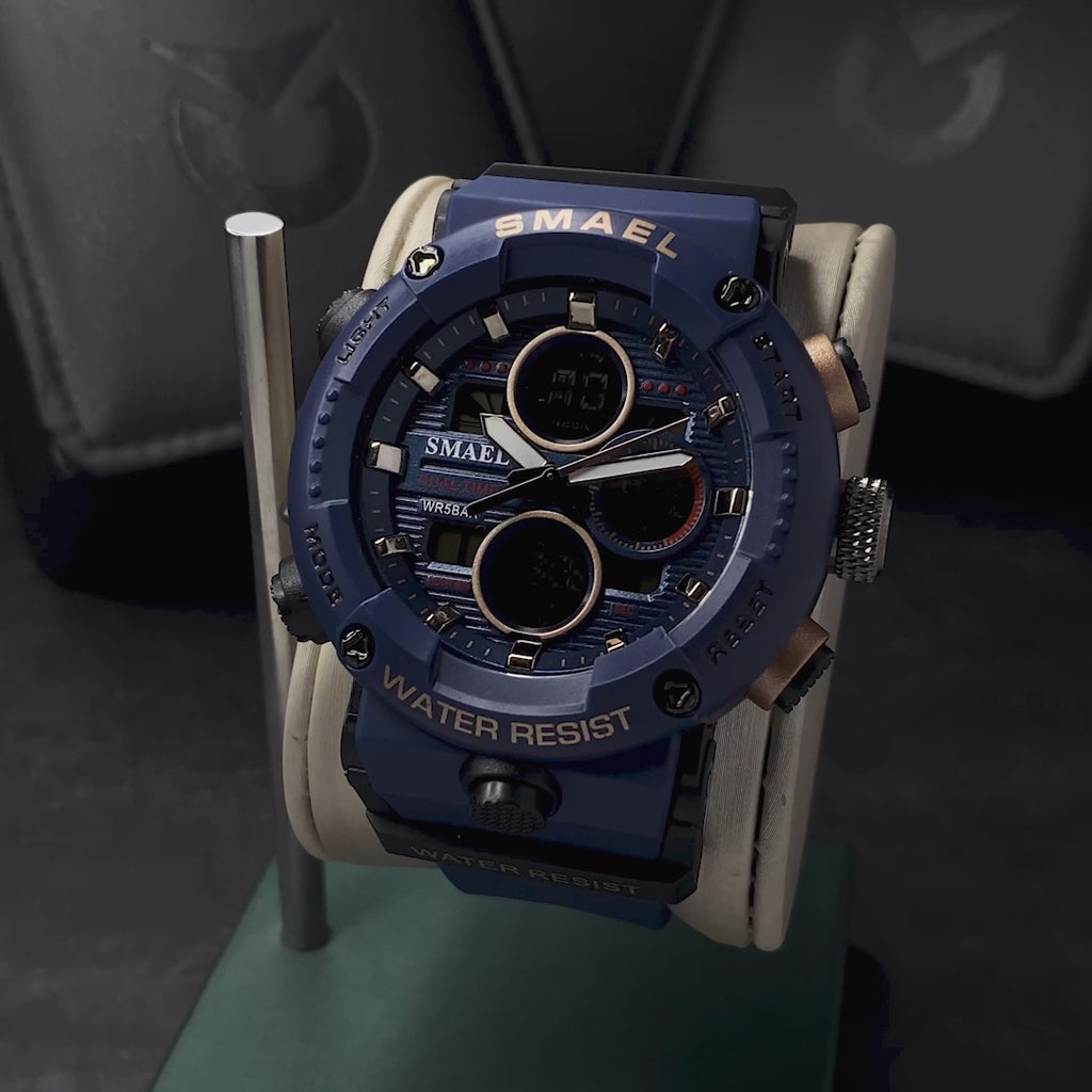 RELOJ SMAEL ORIGINAL - DEPORTIVO AZUL MILITAR | SMA-13 (4)