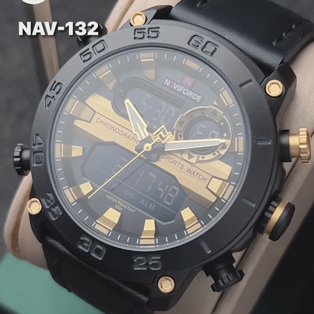 RELOJ NAVIFORCE NF9235 ORIGINAL CASUAL NEGRO Y MARRON | NAV-132, NAV-133, NAV-134 PARA HOMBRE