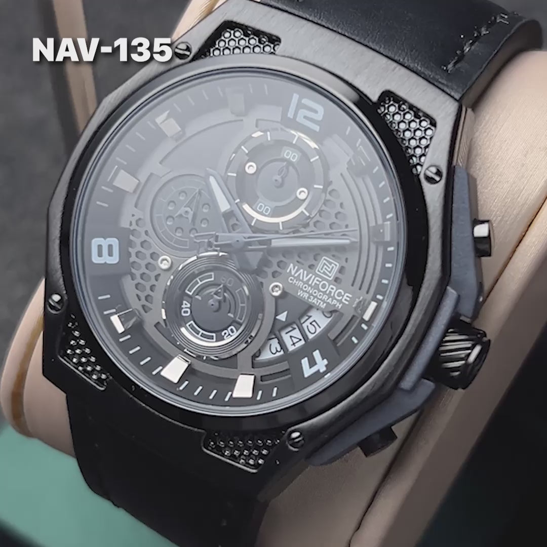 RELOJ NAVIFORCE NF8051L ORIGINAL CASUAL NEGRO Y MARRON | NAV-135, NAV-136, NAV-137 PARA HOMBRE